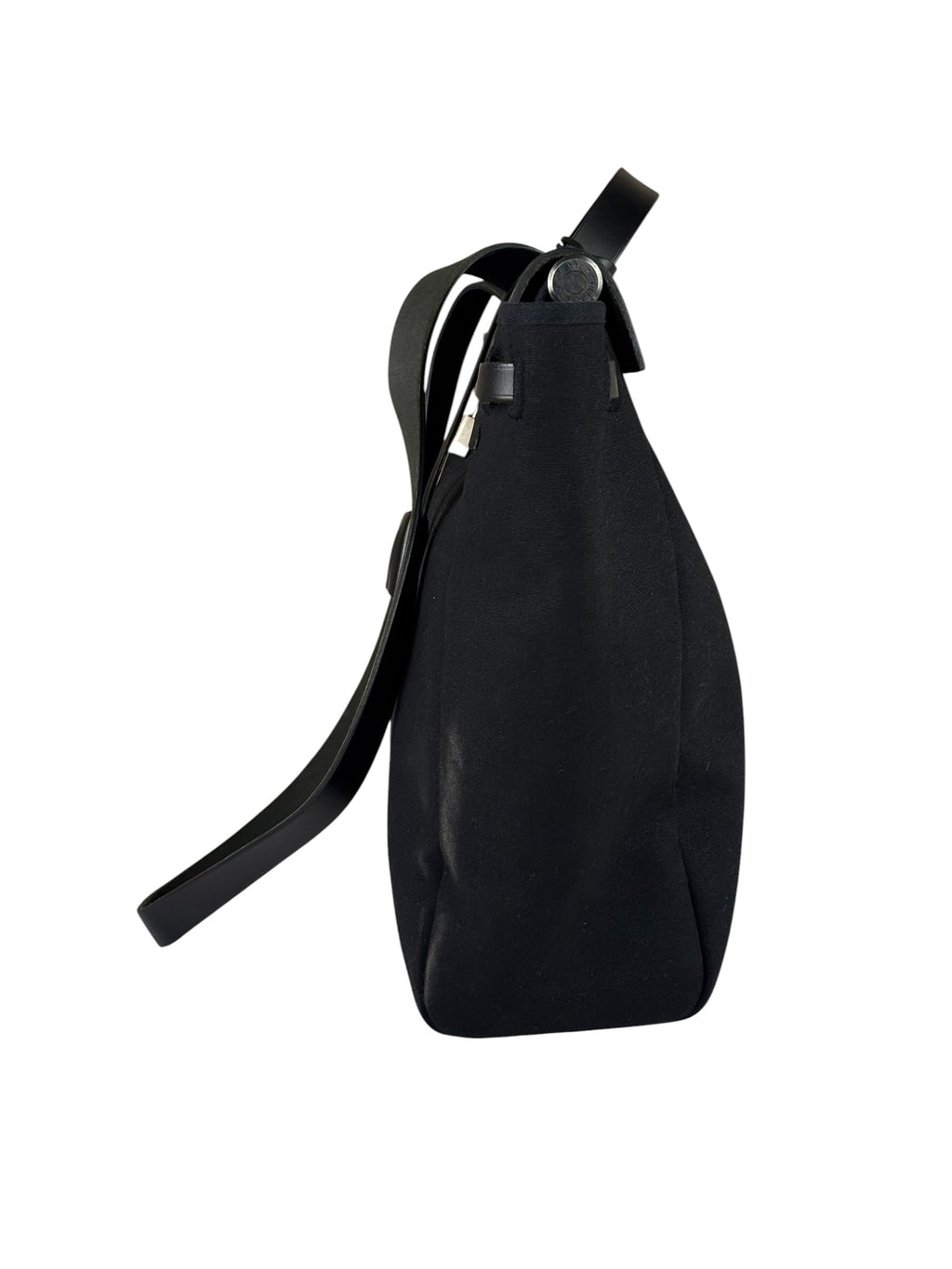 Hermes Black Leather Trim Herbag Two-Way Bag
