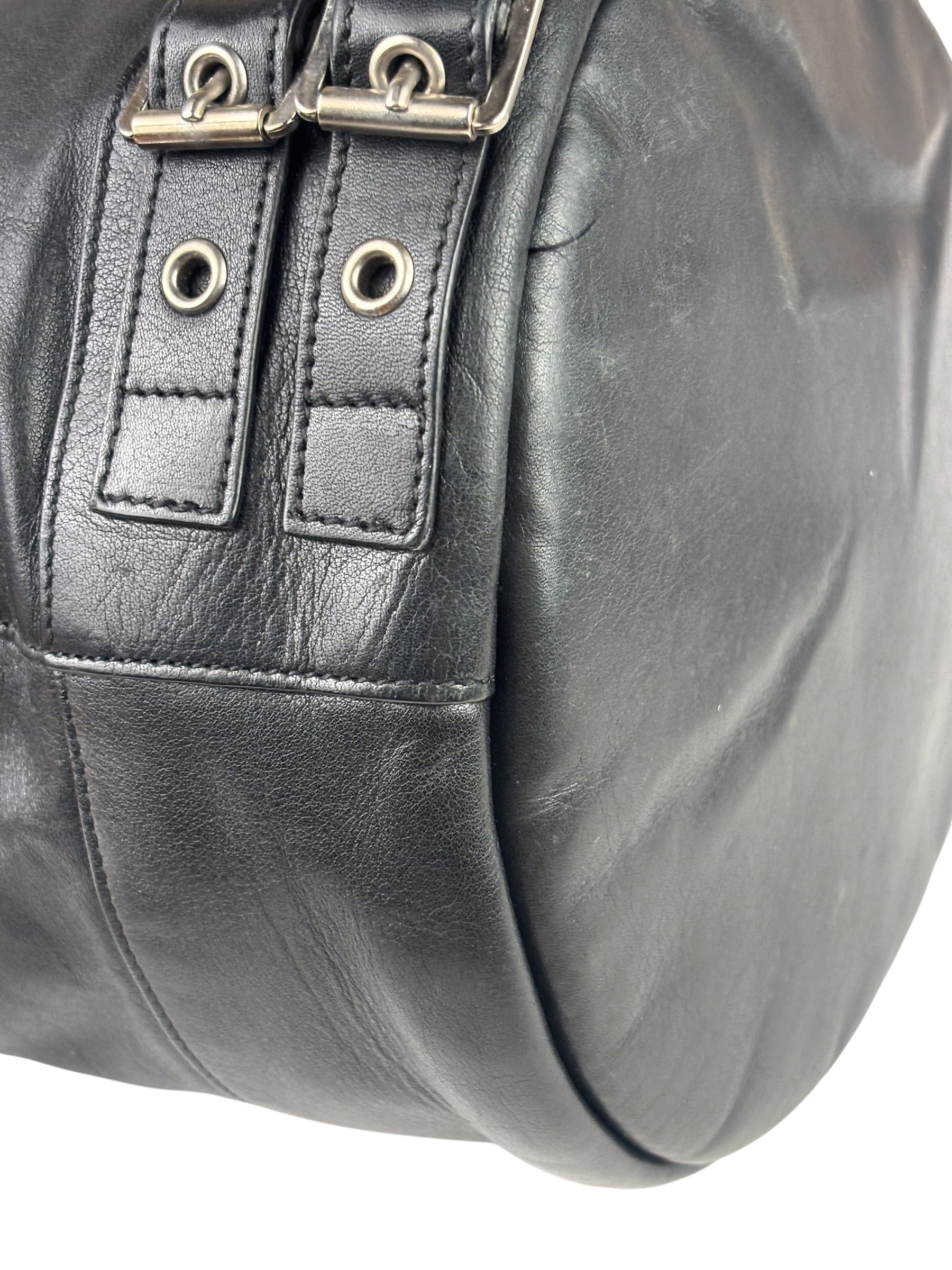 Yves Saint Laurent Black Leather Rider Bucket Bag