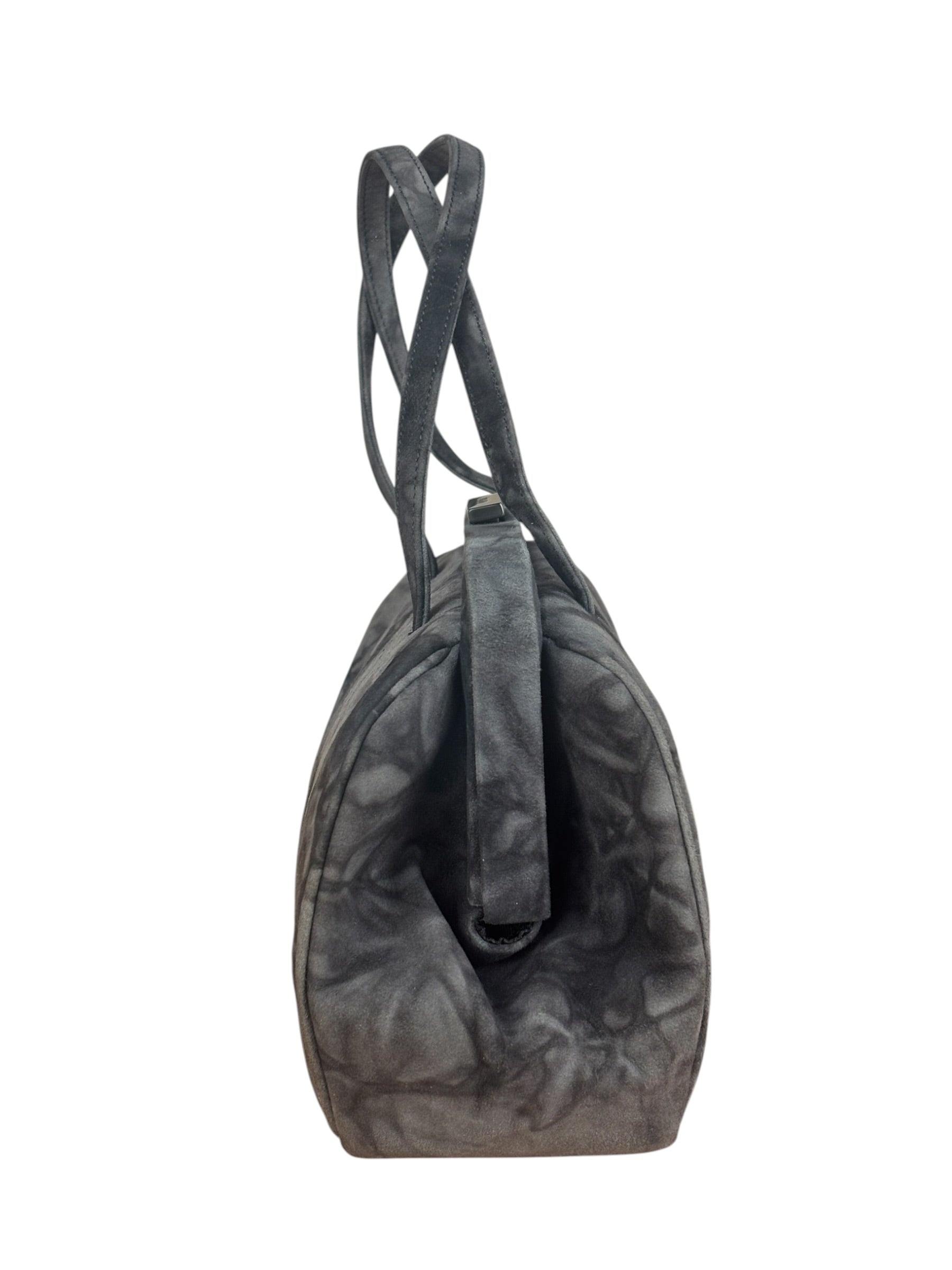 Prada Lux Grey Scamosciato Tie Dye Clutch Top Handbag
