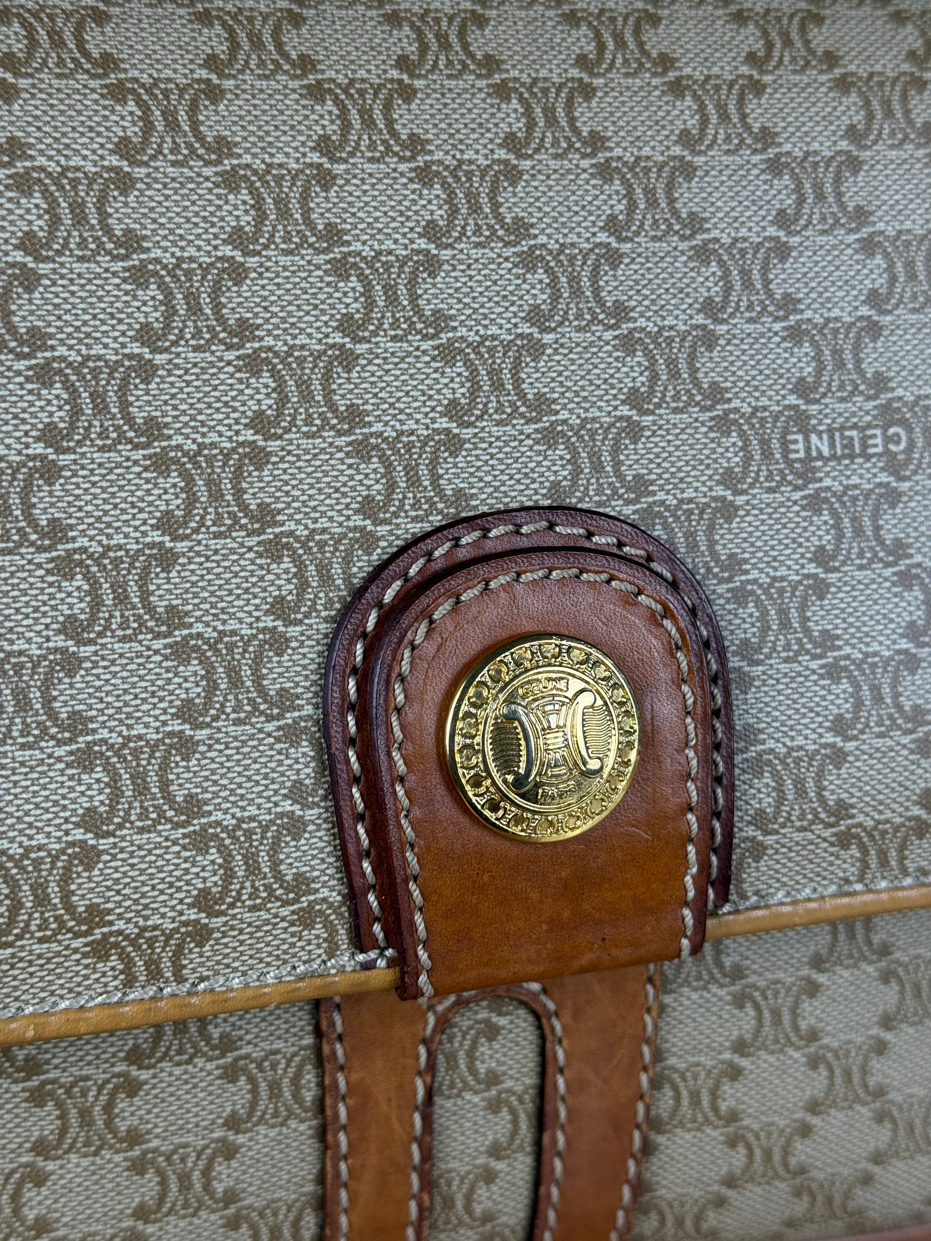 Celine Vintage Macadam Canvas Crossbody Bag