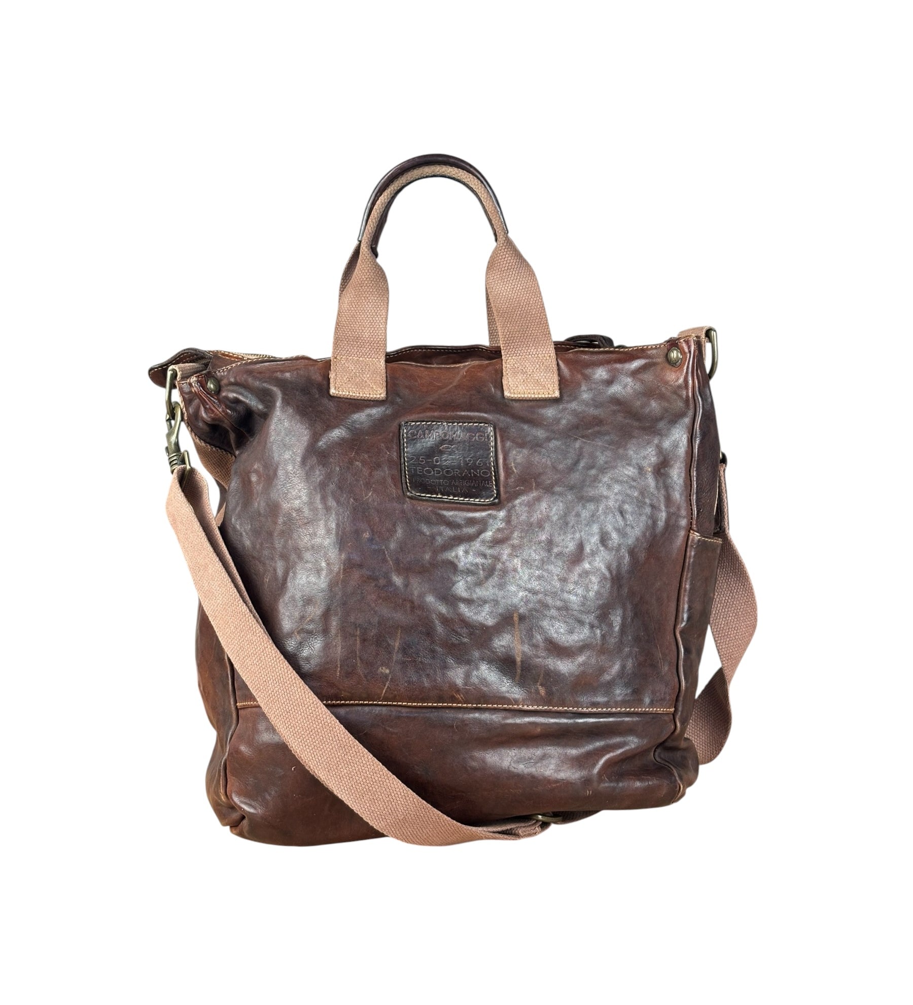 Campomaggi Dark Brown Leather 2 Way Tote