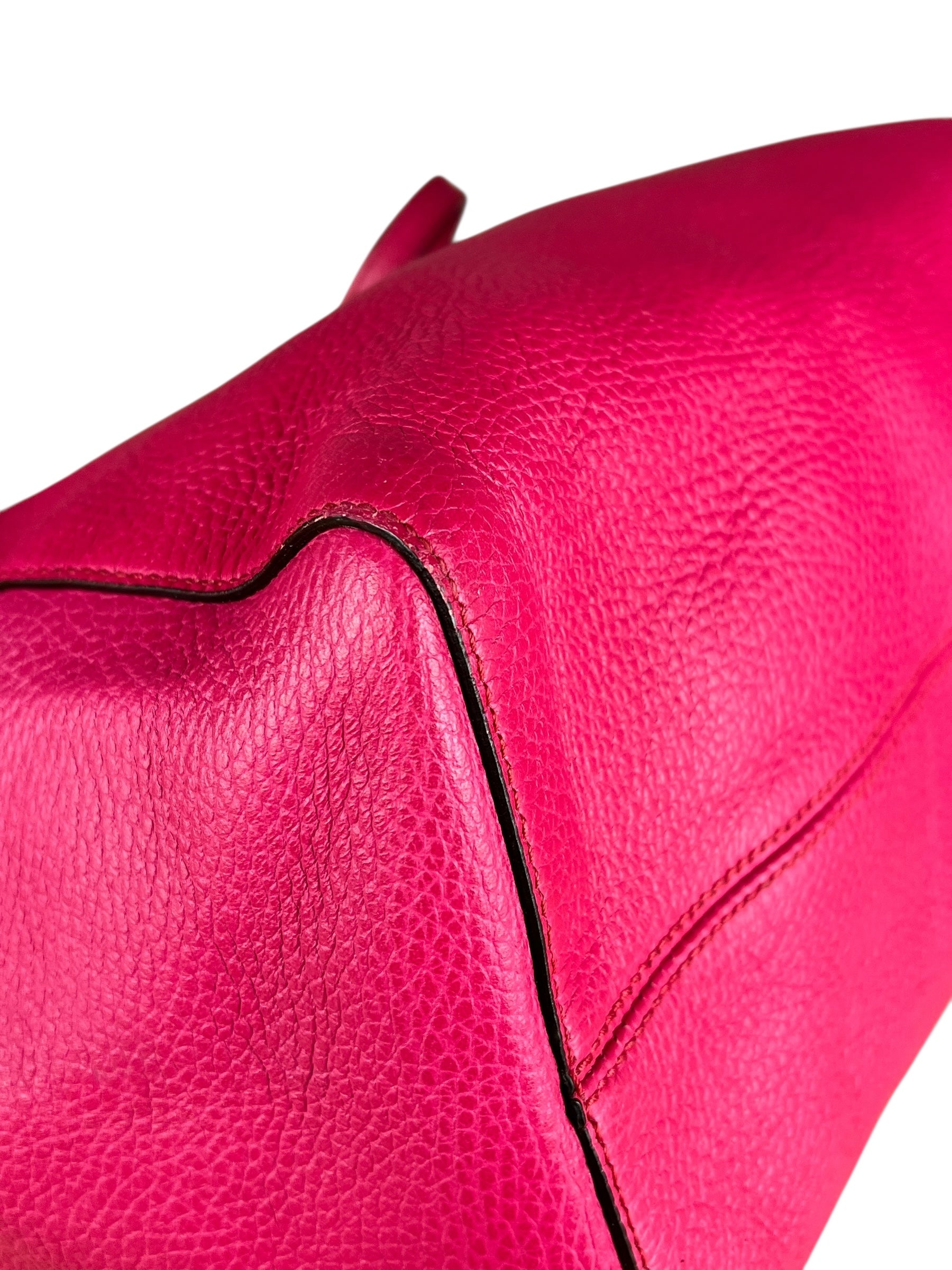 Gucci Hot Pink Pebbled Leather Swing Tote