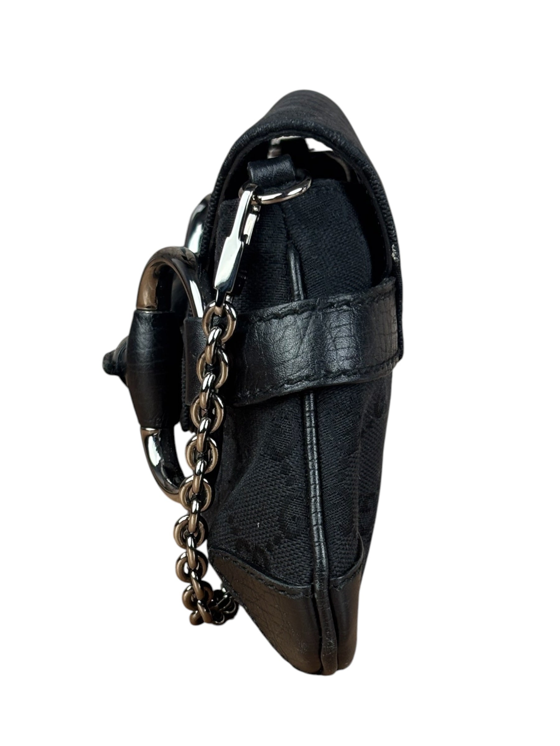 Gucci Black Tom Ford Horsebit Shoulder Bag