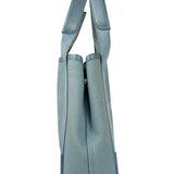 Balenciaga Light Blue Leather Trim Cabas XS Tote Bag