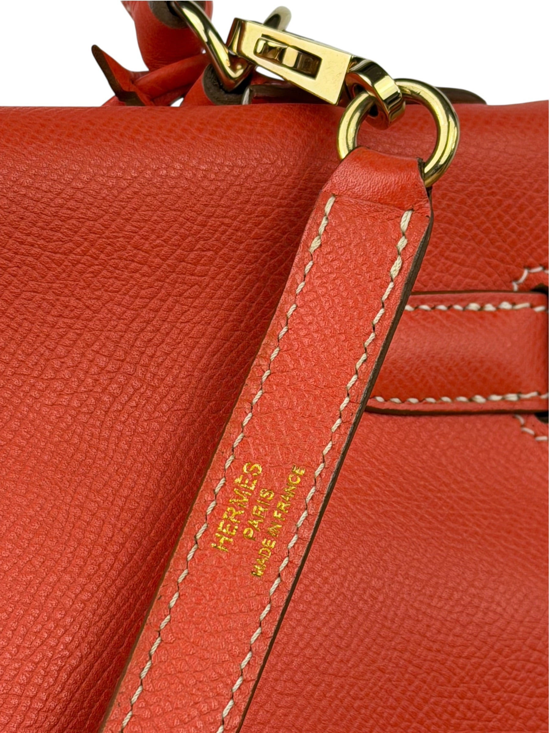 Hermes Coral-Red Epson Casaque Togo Kelly 32