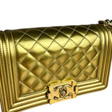 Chanel Gold Metallic CC Boy Bag 2014