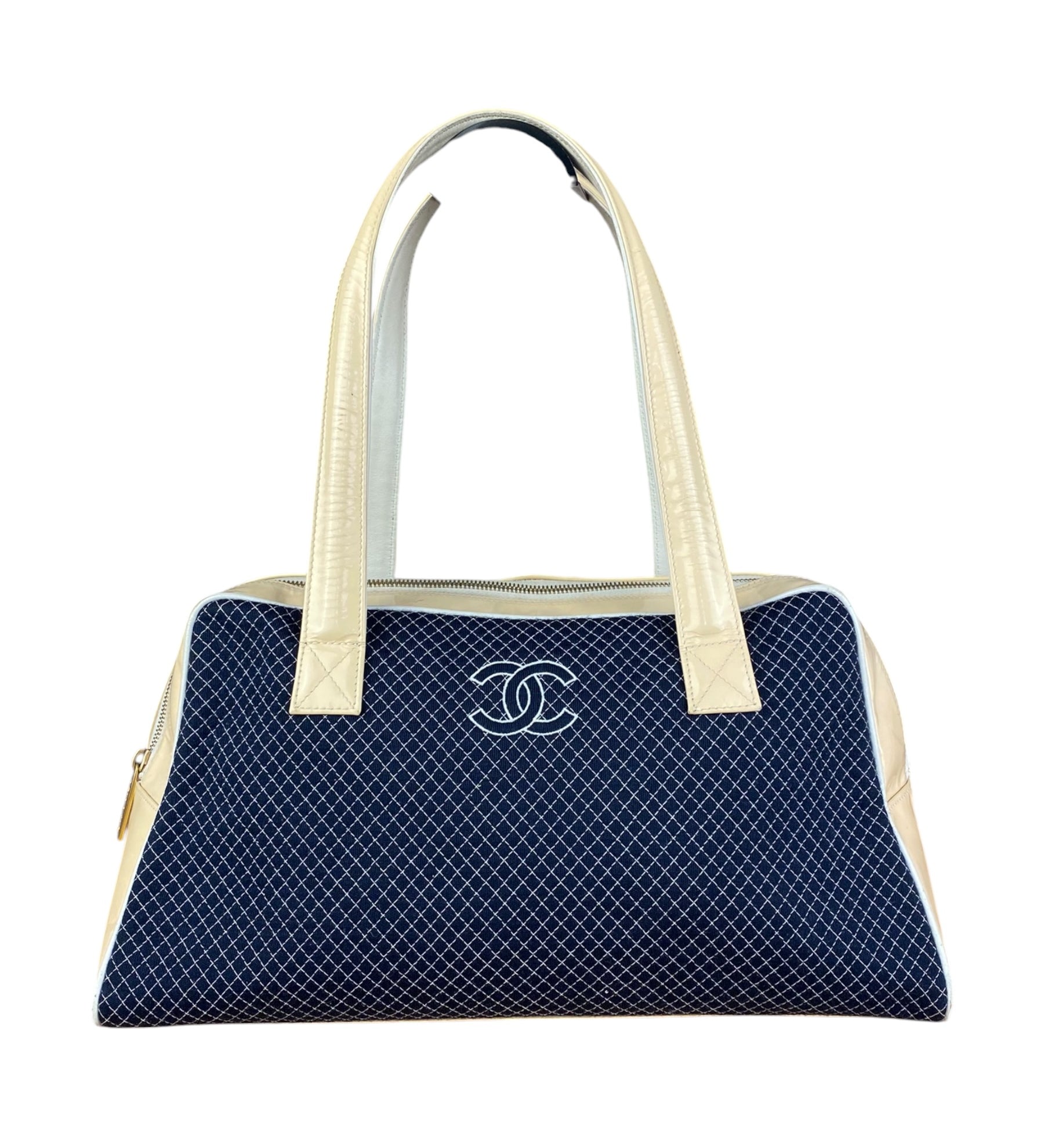 Chanel Jersey Quilted Patent Bowling Bag 2002