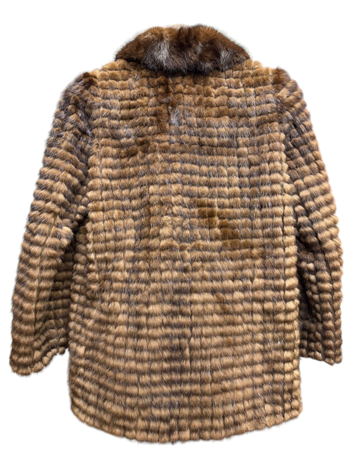 Vintage Brown Chocolate Bar Mink Fur Coat
