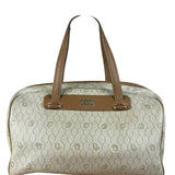 Christian Dior Vintage Beige Honeycomb Boston Bag