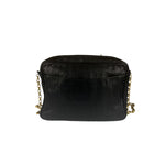 Chanel Vintage Black Leather Mademoiselle Vertical Quilted Shoulder Bag 1990's