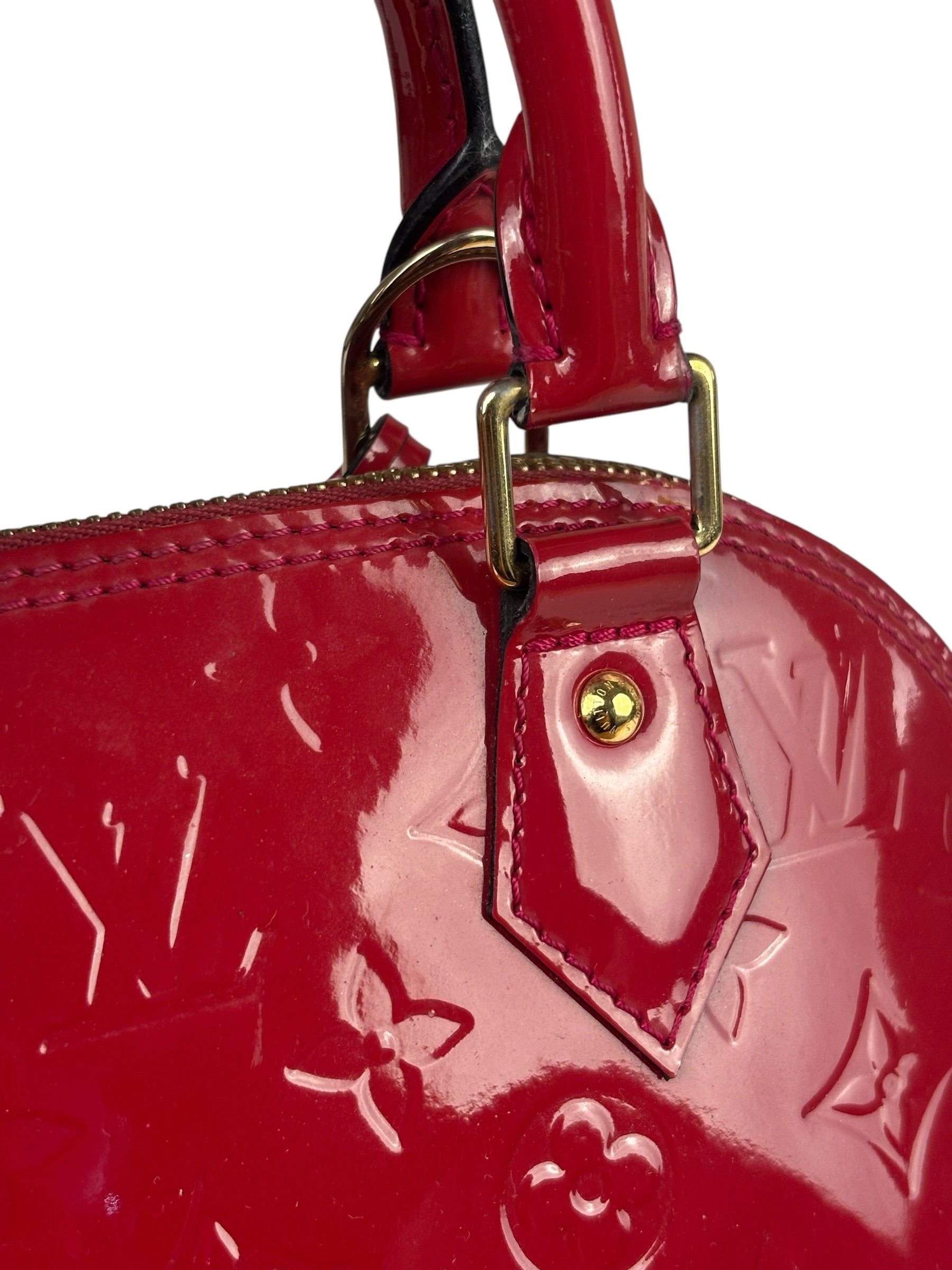 Louis Vuitton Red Vernis Alma BB Handbag