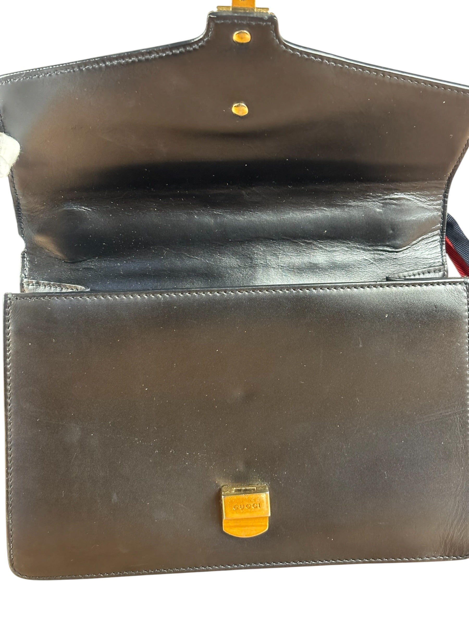 Gucci Black Leather Small Sylvie Shoulder Bag