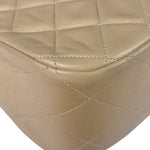 Chanel Beige Quilted Lambskin Flap Bag 90's