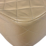 Chanel Beige Quilted Lambskin Flap Bag 90's