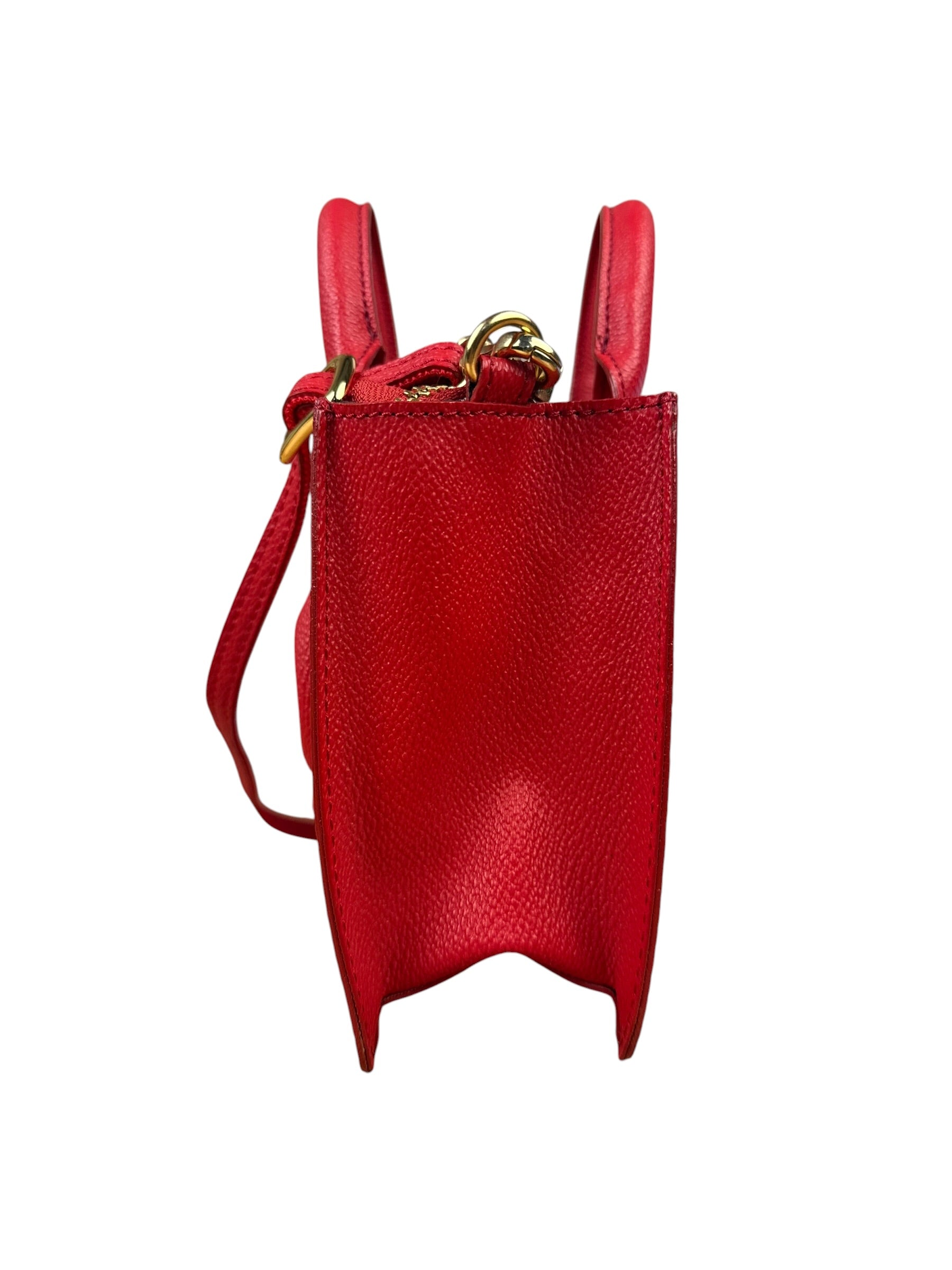 Blue Label Crestbridge Red Pebbled Leather Two-Way Bag