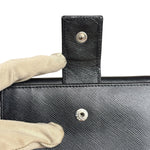 Prada Black Saffiano Leather Compact Wallet