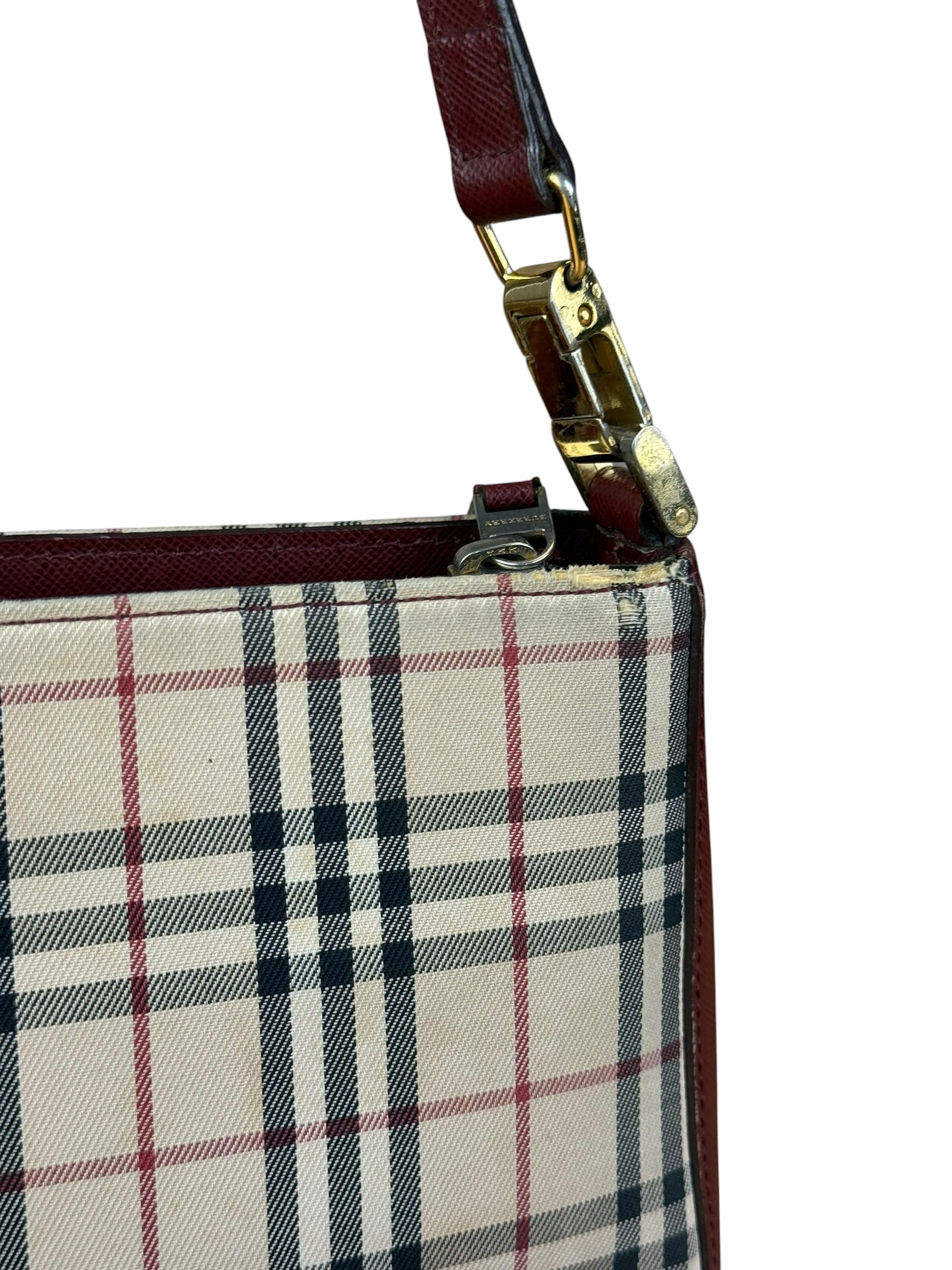 Burberry Vintage House Check Canvas/Leather Shoulder Bag
