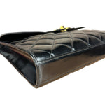 Chanel CC Black Patent Quilted Flap Briefcase Handbag '95