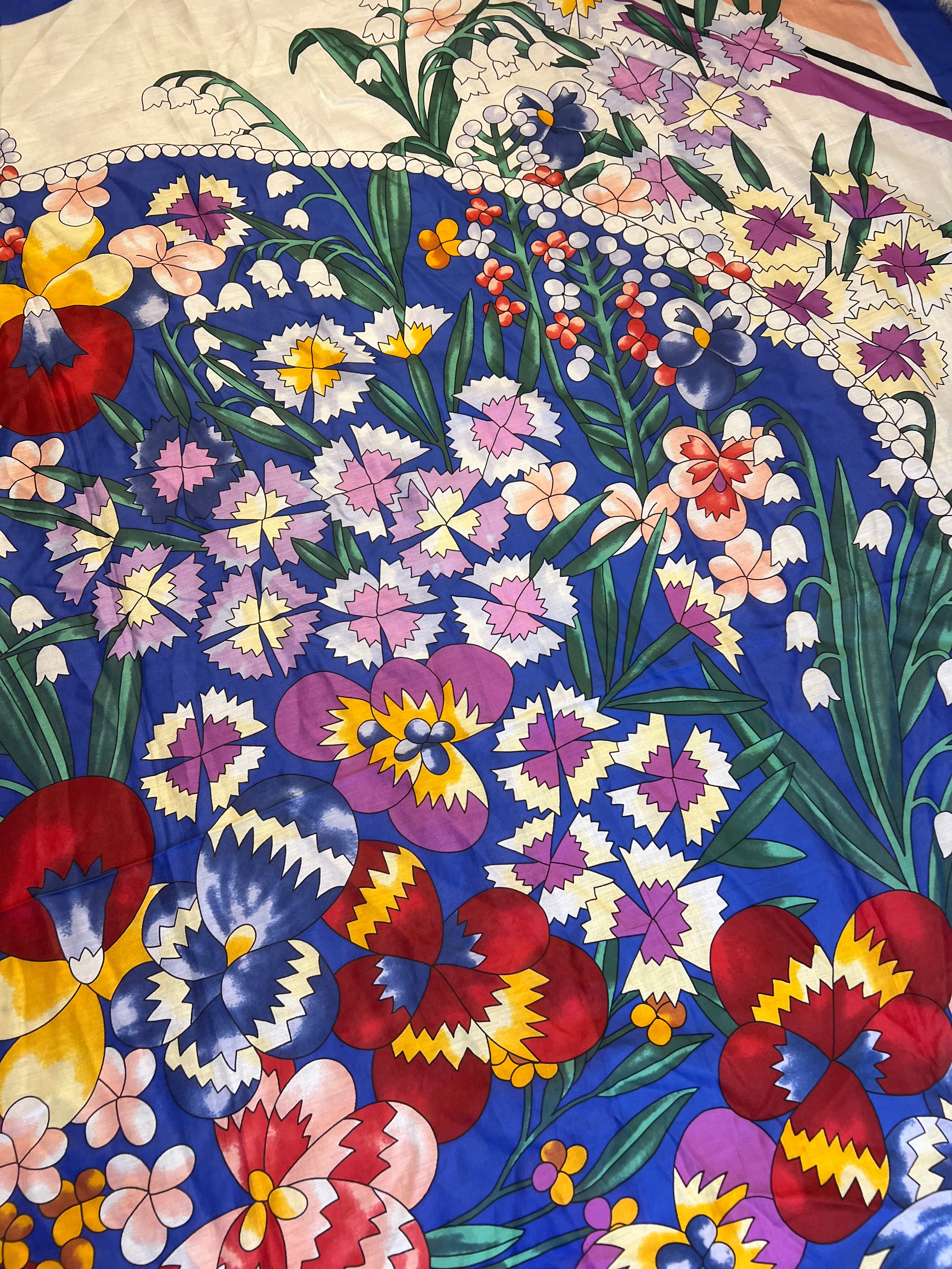 Fendi Multicolor Floral Shawl/Scarf