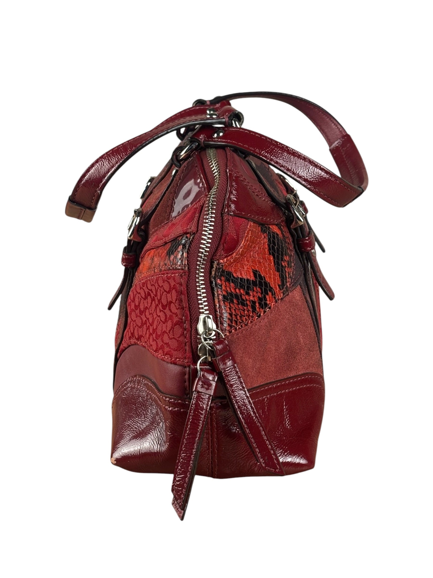 Coach Red Leather Patchwork Handbag