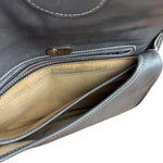 Gucci Vintage Grey Leather Flap Clutch