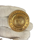 Chanel Vintage Gilded Sunburst Medalliion Button Brooch 1980s
