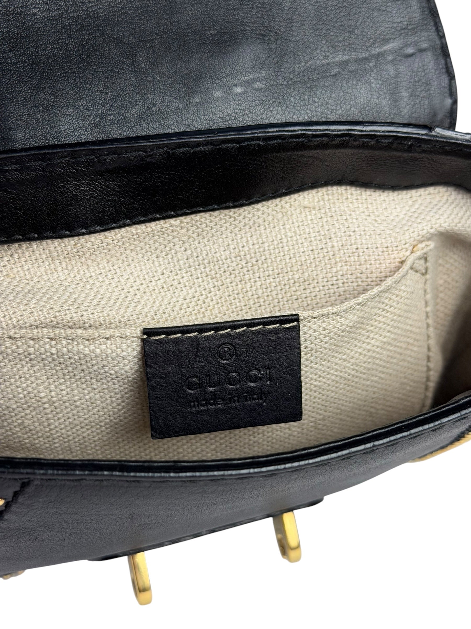 Gucci Black Leather Snaffle Bit Shoulder Bag
