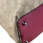Gucci Vintage GG Canvas Pink Trim Shoulder Bag