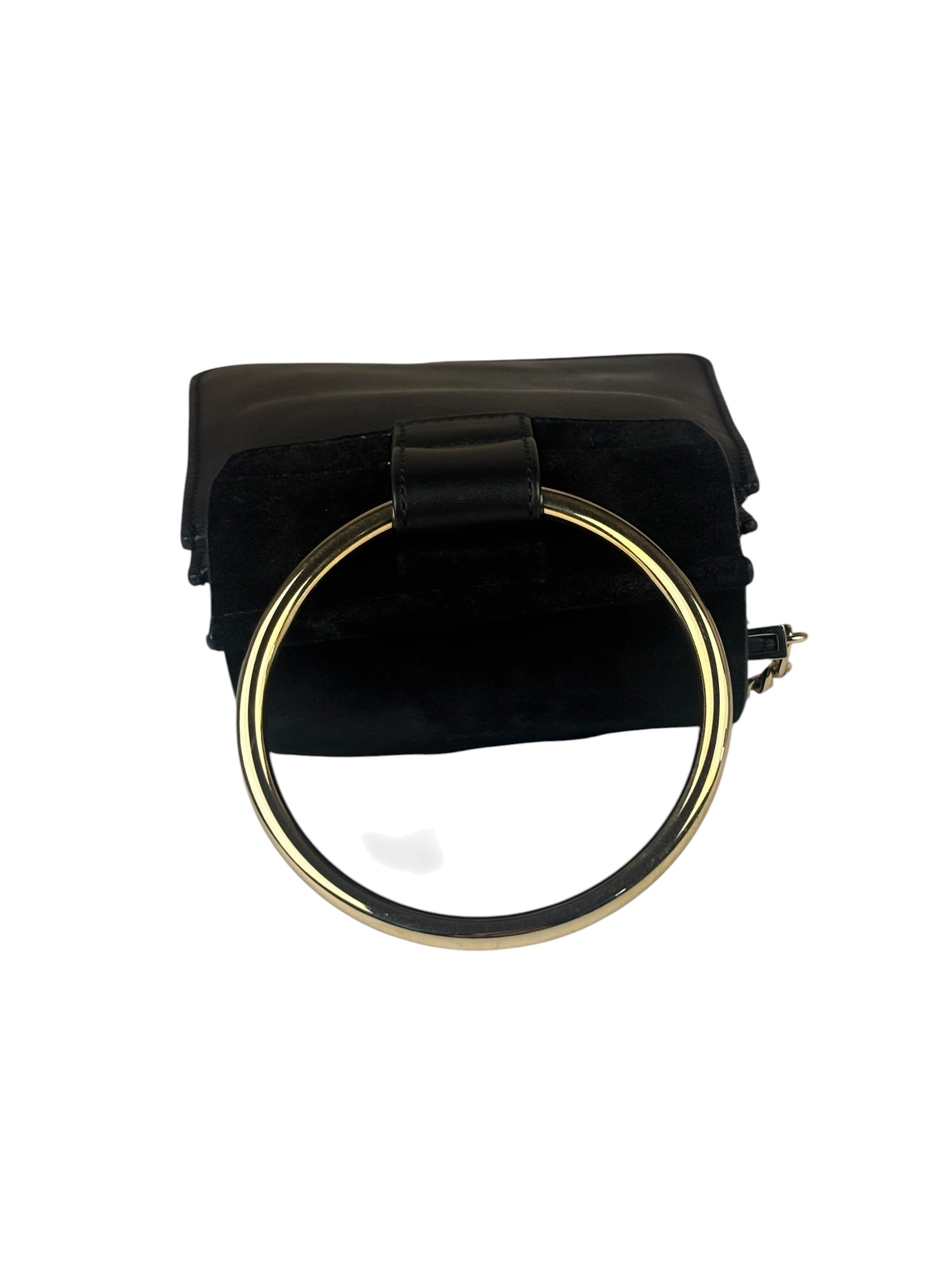 Chloe Black Suede/Leather Faye Bracelet Crossbody Bag
