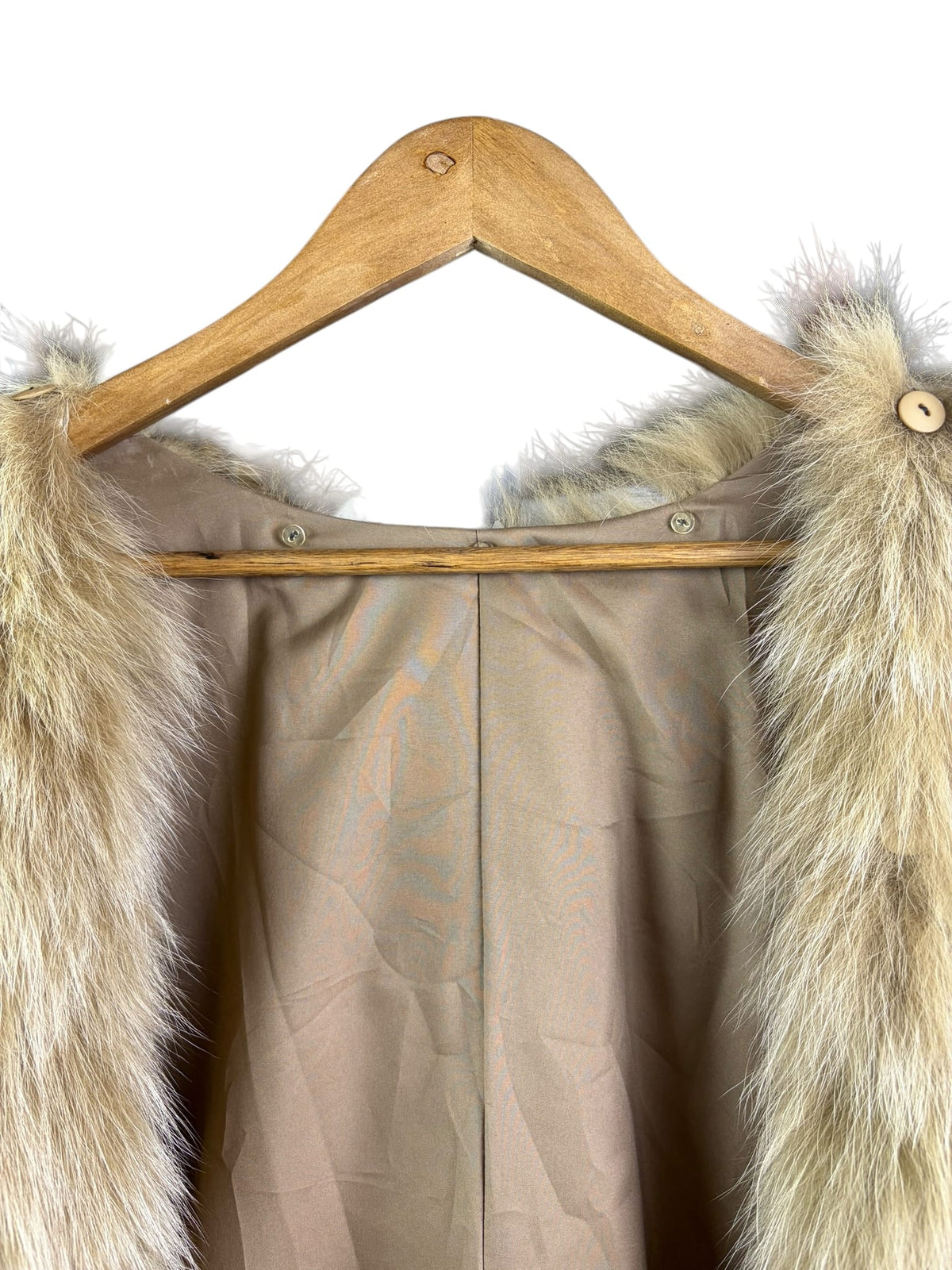 Vintage Fox Fur Trim Quilted Plush Long Coat