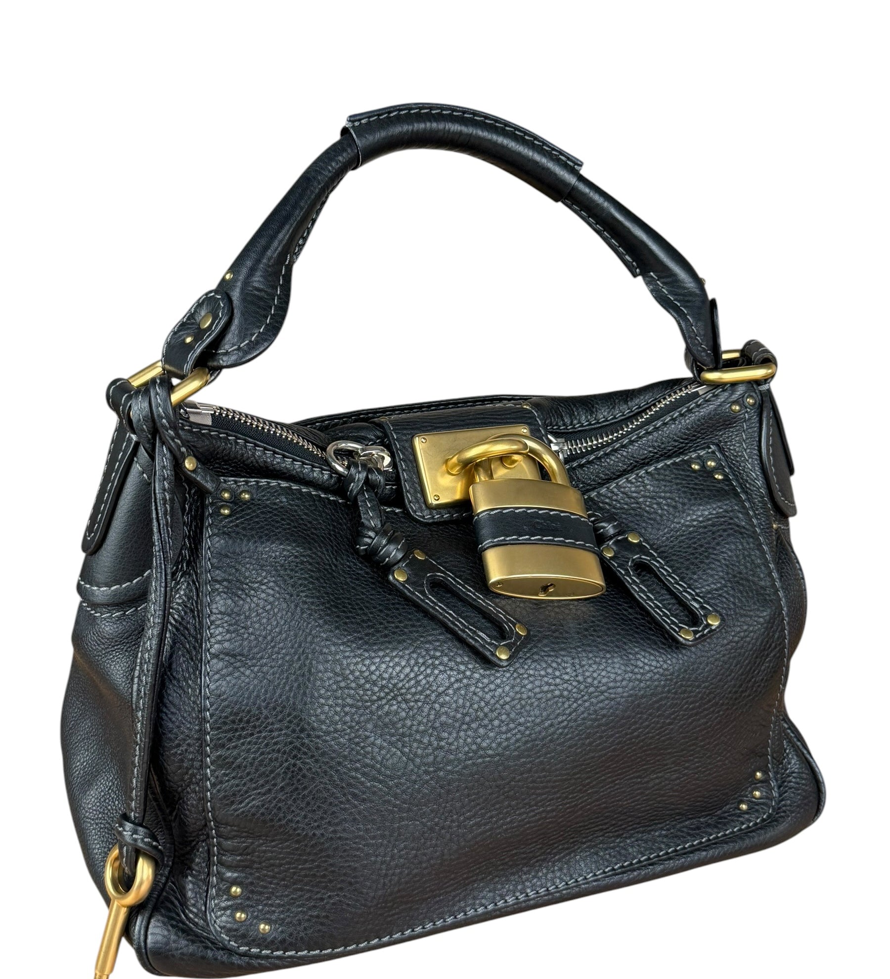 Chloé Black Leather Paddington Hobo Shoulder Bag