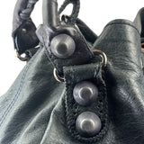 Balenciaga Grey Lambskin Giant Brogues Pompom Two-Way Bag