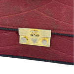 Chanel Vintage Burgundy Cotton Pairs-Seoul Pagoda Flap Bag