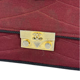 Chanel Vintage Burgundy Cotton Pairs-Seoul Pagoda Flap Bag