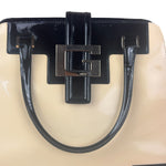 Gucci Cream/Beige Patent Leather Square Hand Bag