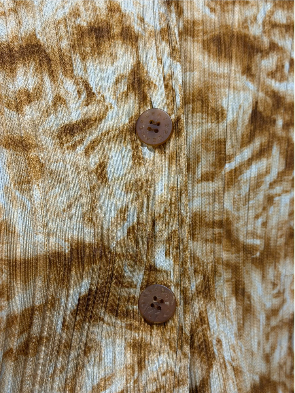 Issey Miyake Pleats Please Patterned Button Up Long Sleeve