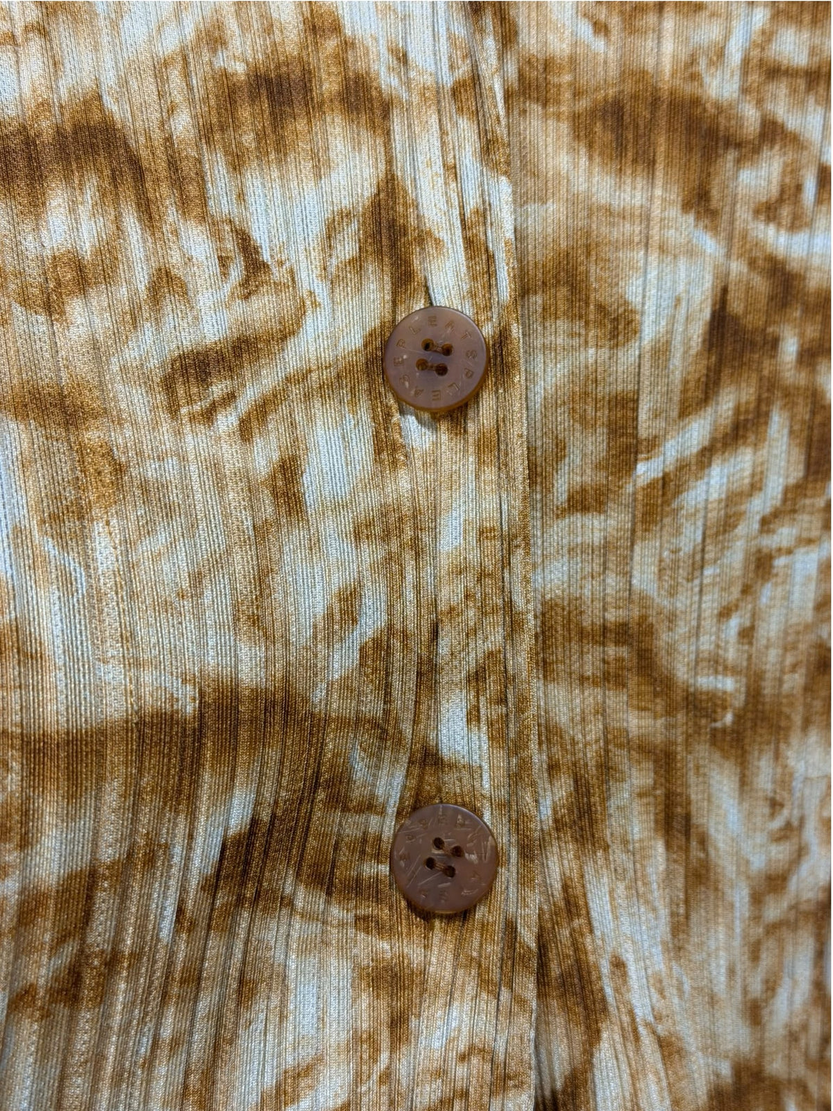 Issey Miyake Pleats Please Patterned Button Up Long Sleeve