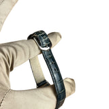 Seiko Quartz Rounded Rectangular Dial Navy Croc Strap