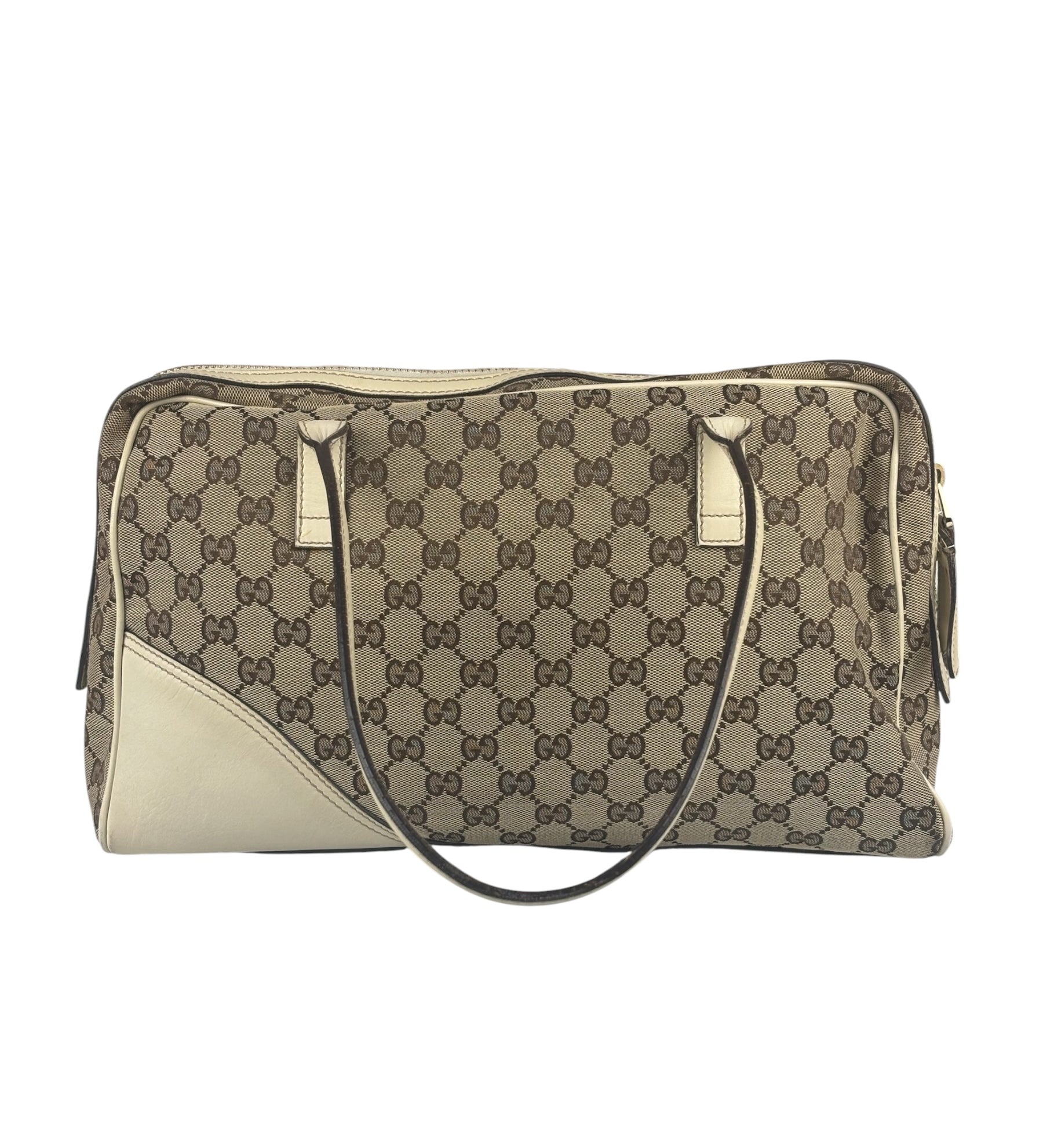 Gucci GG Beige Ivory Leather Shoulder Bag