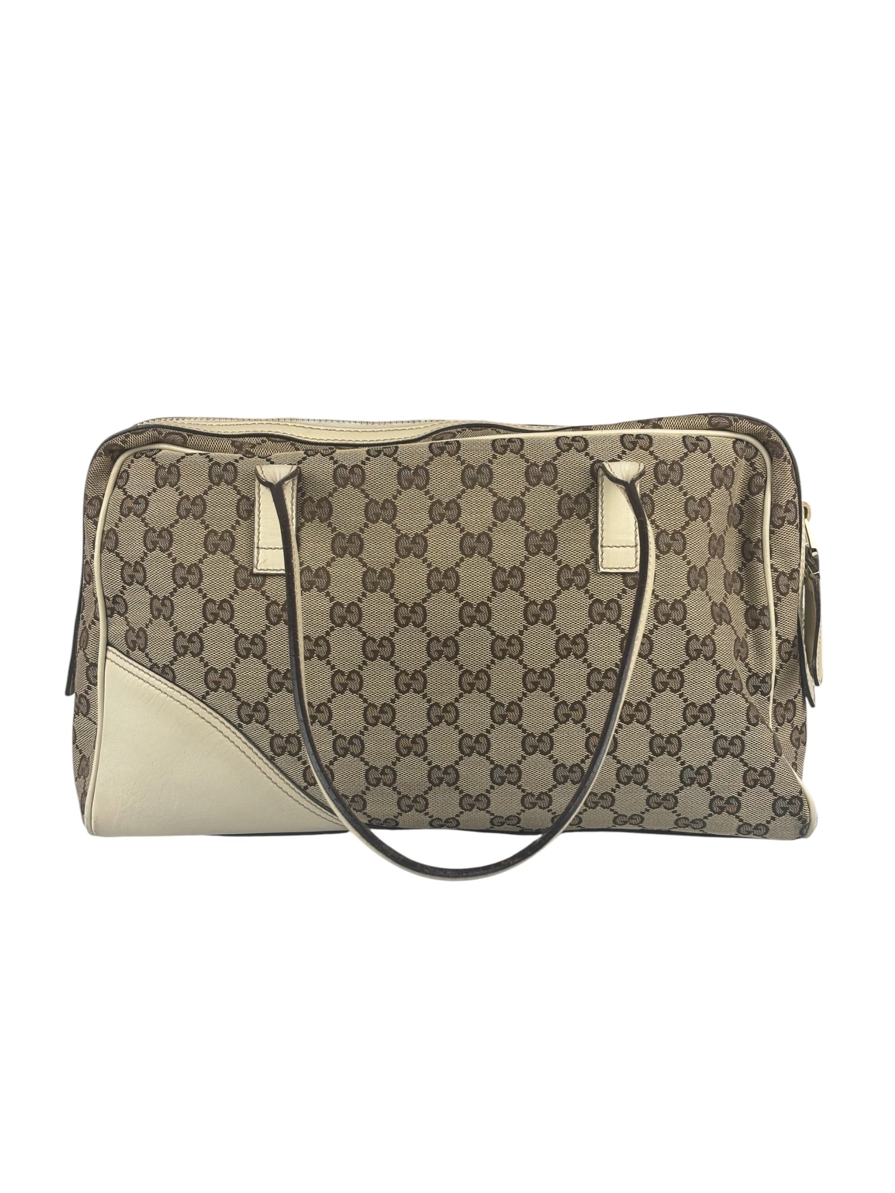 Gucci GG Beige Ivory Leather Shoulder Bag