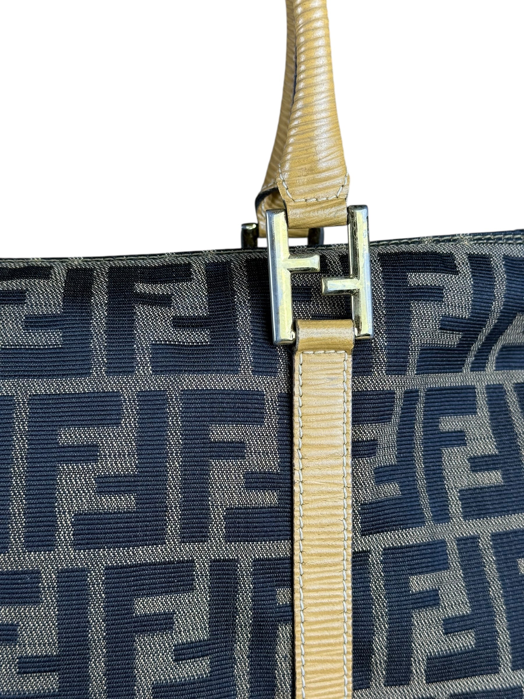 Fendi FF Canvas Top Handle Zip Tote
