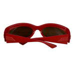 Bottega Veneta Red Shield Frame Sunglasses