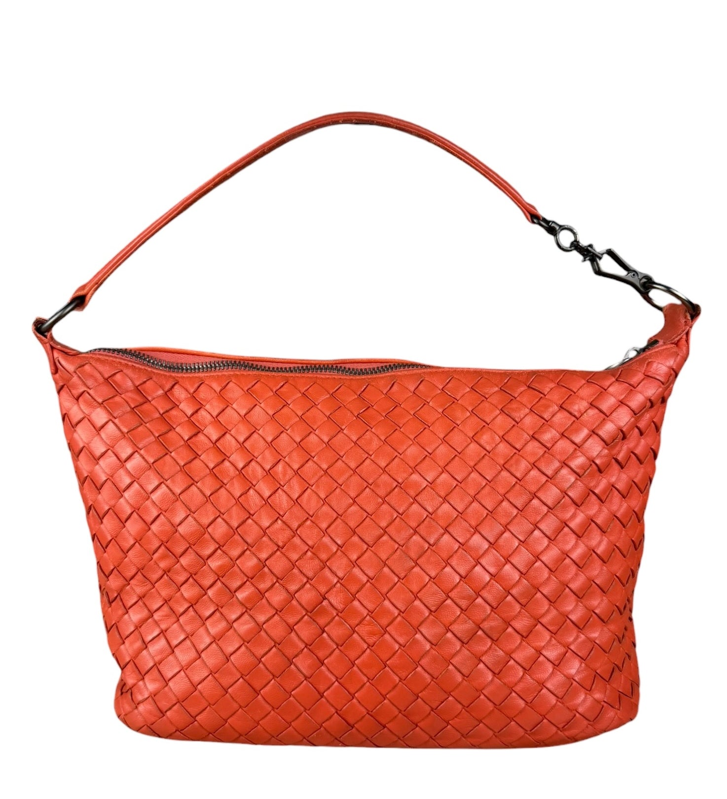 Bottega Veneta Red Intreccio Shoulder Bag