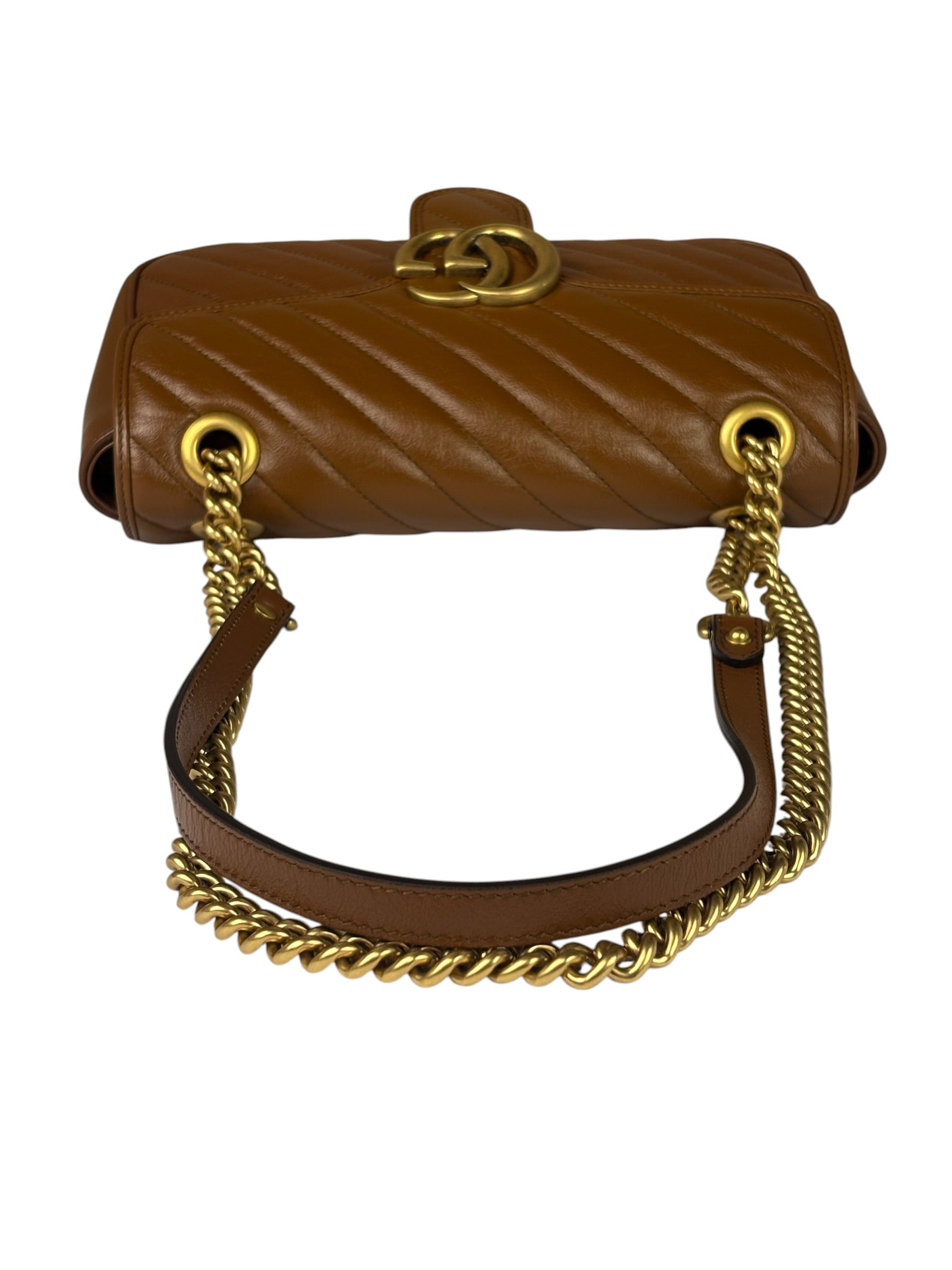Gucci Brown Leather Marmont Shoulder Bag