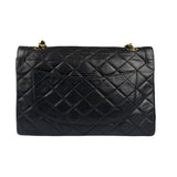 Chanel Black Leather Jumboo Double Flap Shoulder Bag