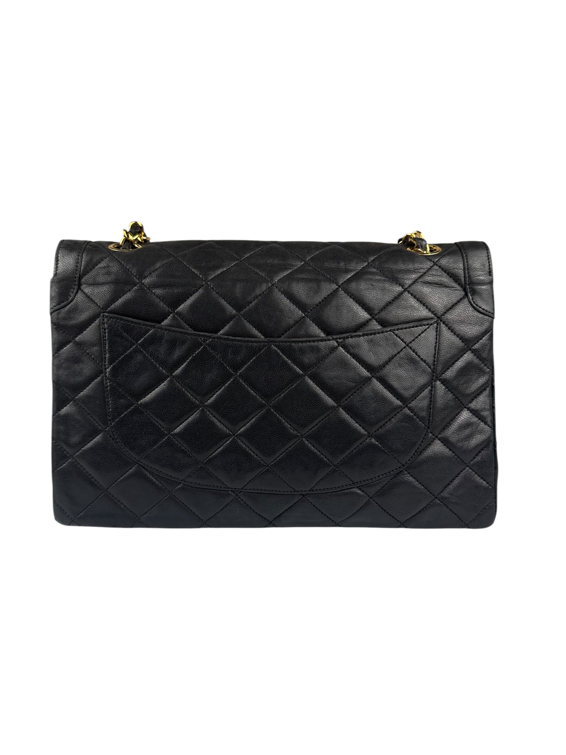Chanel Black Leather Jumboo Double Flap Shoulder Bag