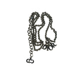 Christian Dior Dior Letter Charm Silver Necklace
