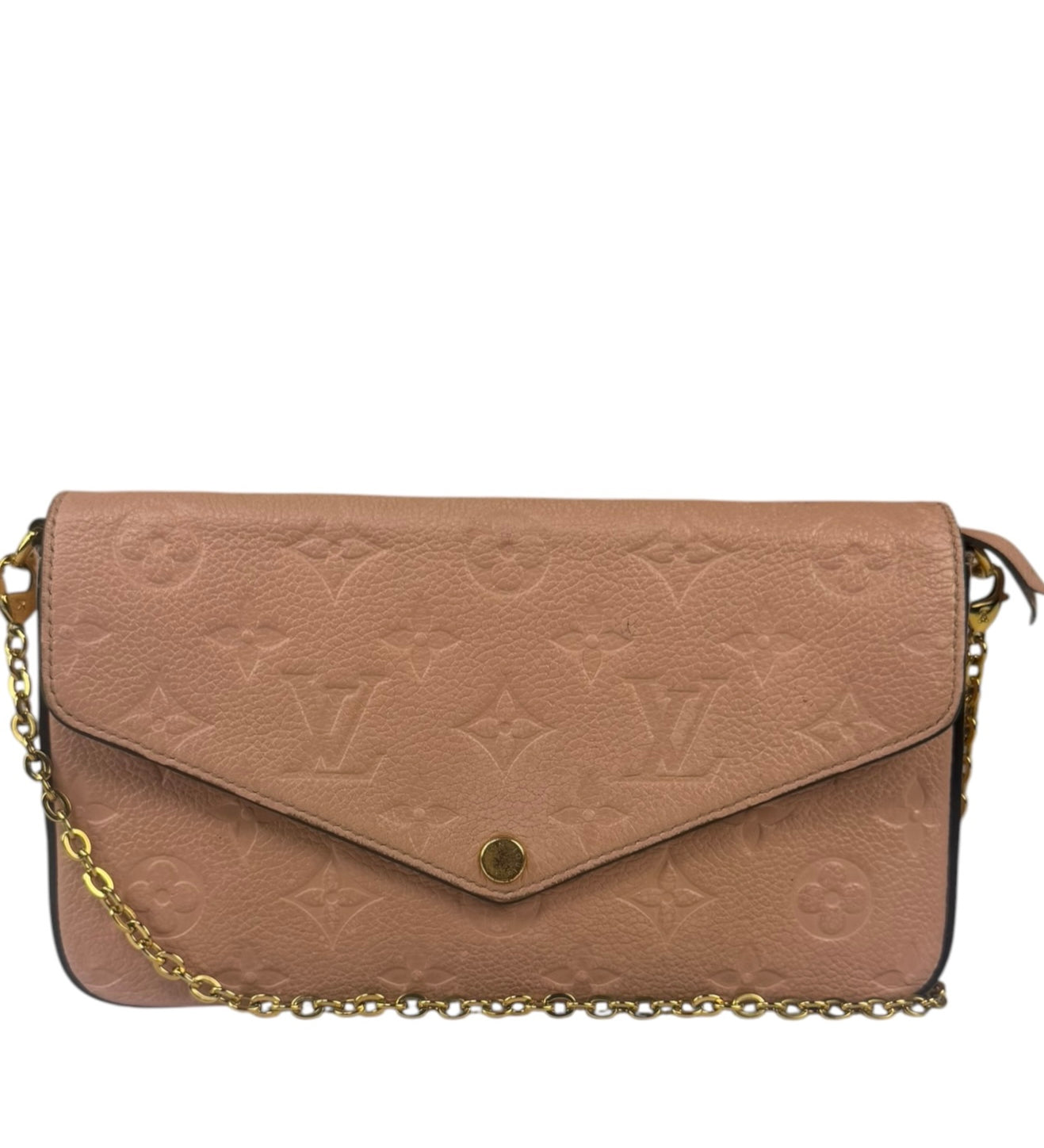 Louis Vuitton Peach Monogram Felicie Wallet On Chain