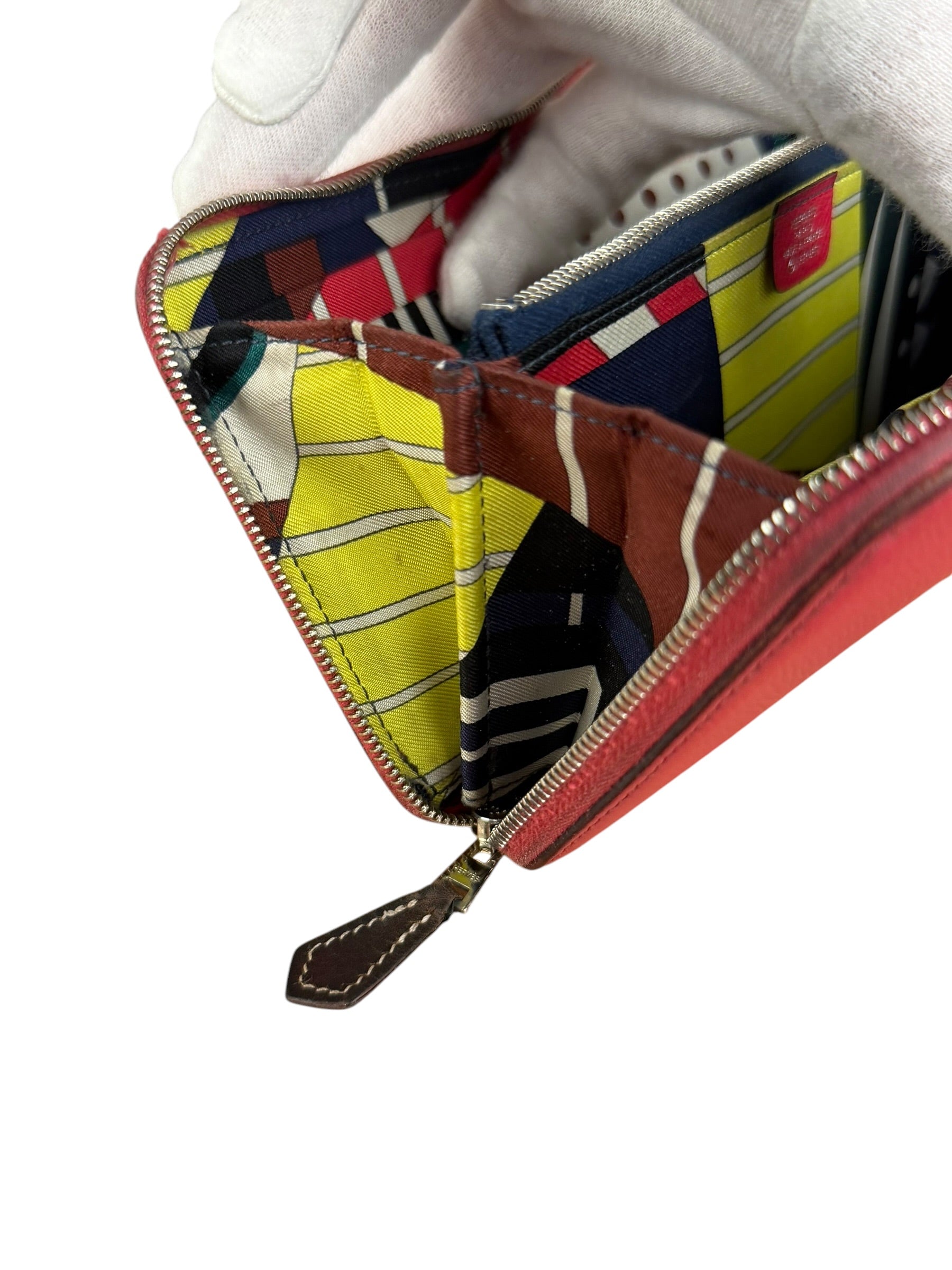 Hermes Pink Epsom Leather Silk'In Long Wallet