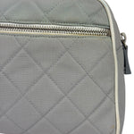 Chanel Grey Quilted Leather Trim Bowling Bag 2000